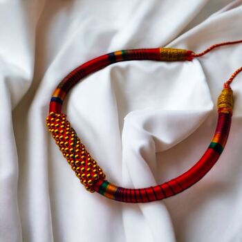 Colourful Silk Thread Choker Bangle And Earring Se, 4 of 4