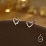 Sterling Silver Small Pair Of Open Heart Earrings, thumbnail 7 of 12