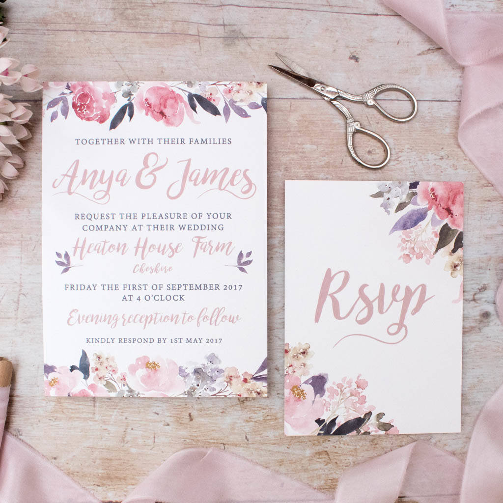 Rose Gold Floral Heirloom Wedding Invitation By Nina Thomas Studio | notonthehighstreet.com