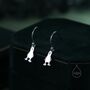 Sterling Silver Blue Footed Boobie Drop Hook Earrings, thumbnail 6 of 10