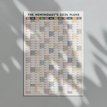 Personalised 2026 Year Wall Planner | Vertical Calendar, 2 of 6