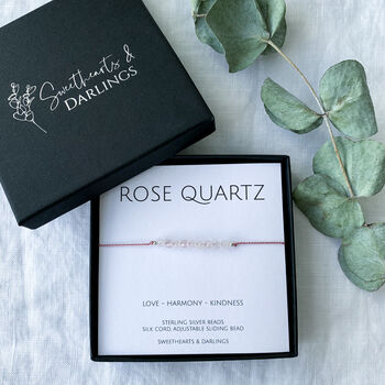 Rose Quartz Silk Bracelet, 4 of 6