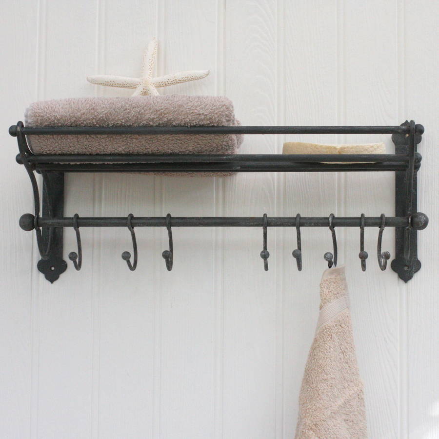 Vintage Inspired Luggage Rack Hook Shelf By Magpie Living