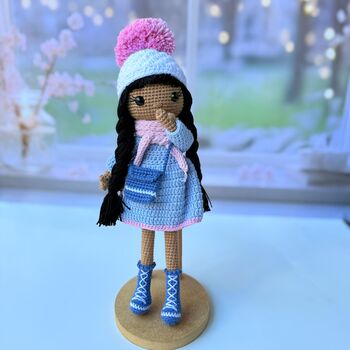 Handmade Crochet Dark Skin Doll, 2 of 12