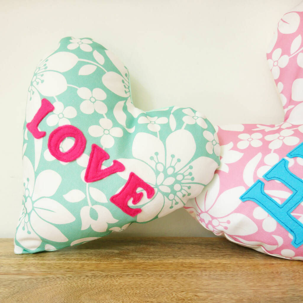 Personalised Floral Heart Cushion By Sweet Home