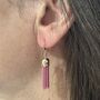 Fuchsia Tassel Chain Party Earrings, thumbnail 1 of 3