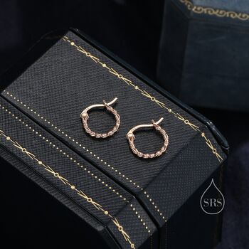Sterling Silver Braided Huggie Hoop Earrings, 7 of 12