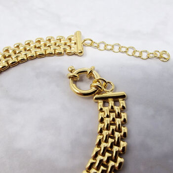 18k Gold Vermeil Plated Woven Necklace, 6 of 7