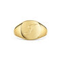 Rounded Classic Signet Ring 18 K Gold Plated Solid Silver, thumbnail 5 of 6