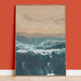 Ocean Waves Surf Coastal Art Print, thumbnail 1 of 9