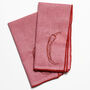Set Of Two Chilli Linen Embroidered Napkins, thumbnail 1 of 2