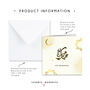 Eid Mubarak Card With Arabic Calligraphy In Cream And Black, thumbnail 2 of 3