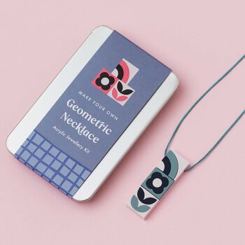 Blue Statement Geometric Necklace Craft Kit, Diy Jewellery Project, 2 of 6