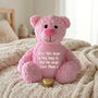 Personalised Memorial Ashes Keepsake Memory Teddy Bear Pink, thumbnail 1 of 8