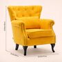 Yellow Tufted Linen Wingback Chair, thumbnail 2 of 2