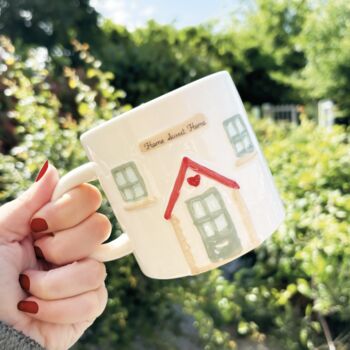 Ceramic Cottage House Mug With Lid, 3 of 4