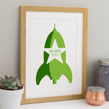 New Baby Or Child Rocket Print Personalised, 2 of 8