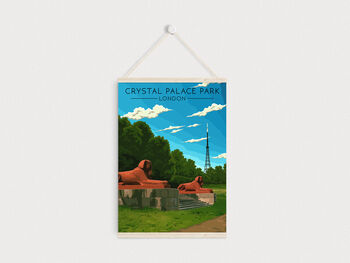 Crystal Palace Park London Travel Poster Art Print, 5 of 7