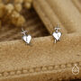 Sterling Silver Dagger Heart Stud Earrings, thumbnail 1 of 12