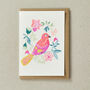 Rainbow Bird Risograph Greeting Card, thumbnail 1 of 3