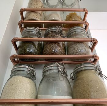 Handmade Copper Kitchen Shelves, With Storage Jars, 5 of 8