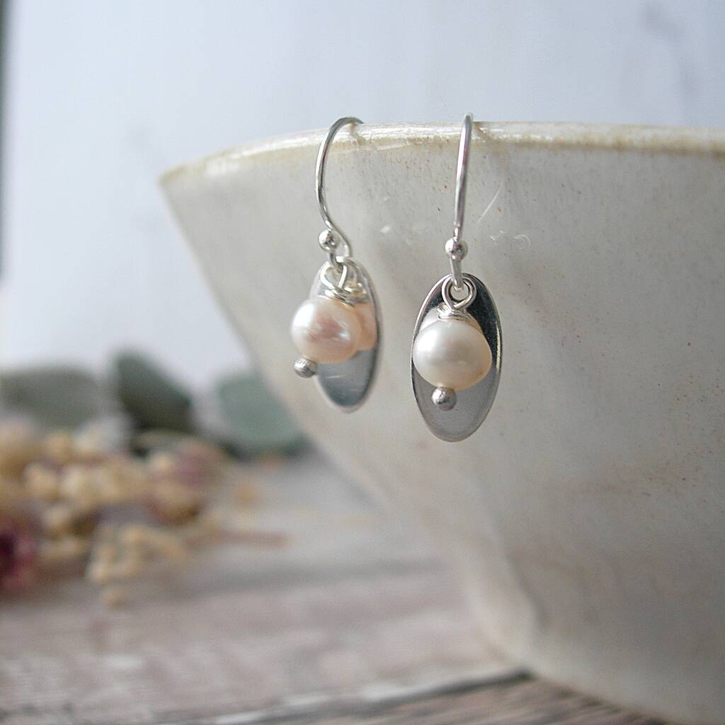 Snowberry Freshwater Pearl Earrings, 1 of 4