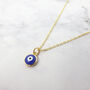 Mini Blue Evil Eye Protection Charm Necklace, thumbnail 1 of 4