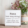 Personalised Nan Grandma Definition Wooden Sign, thumbnail 1 of 3