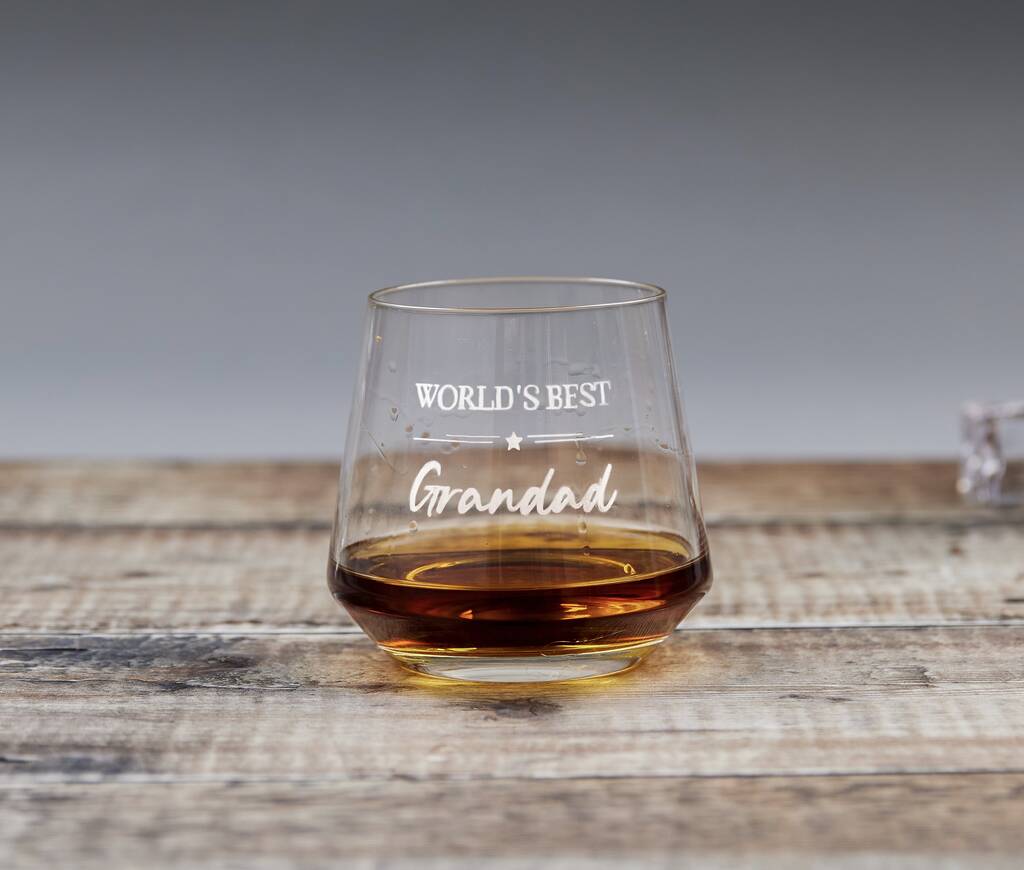 World's Best Grandad Personalised Whiskey Glass, 1 of 5