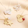 Personalised Double Birthday And Bail Birthstone Charm Necklace, thumbnail 1 of 4