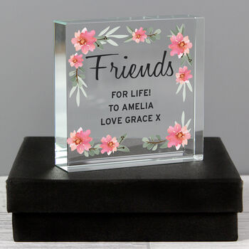Floral Sentimental Personalised Crystal Token, 2 of 10