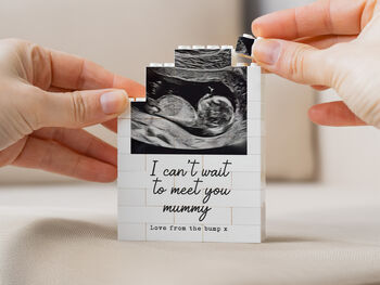 Personalised Baby Scan Photo Block Keepsake, First Mother's Day And Pregnancy Announcement Gift, 12 of 12