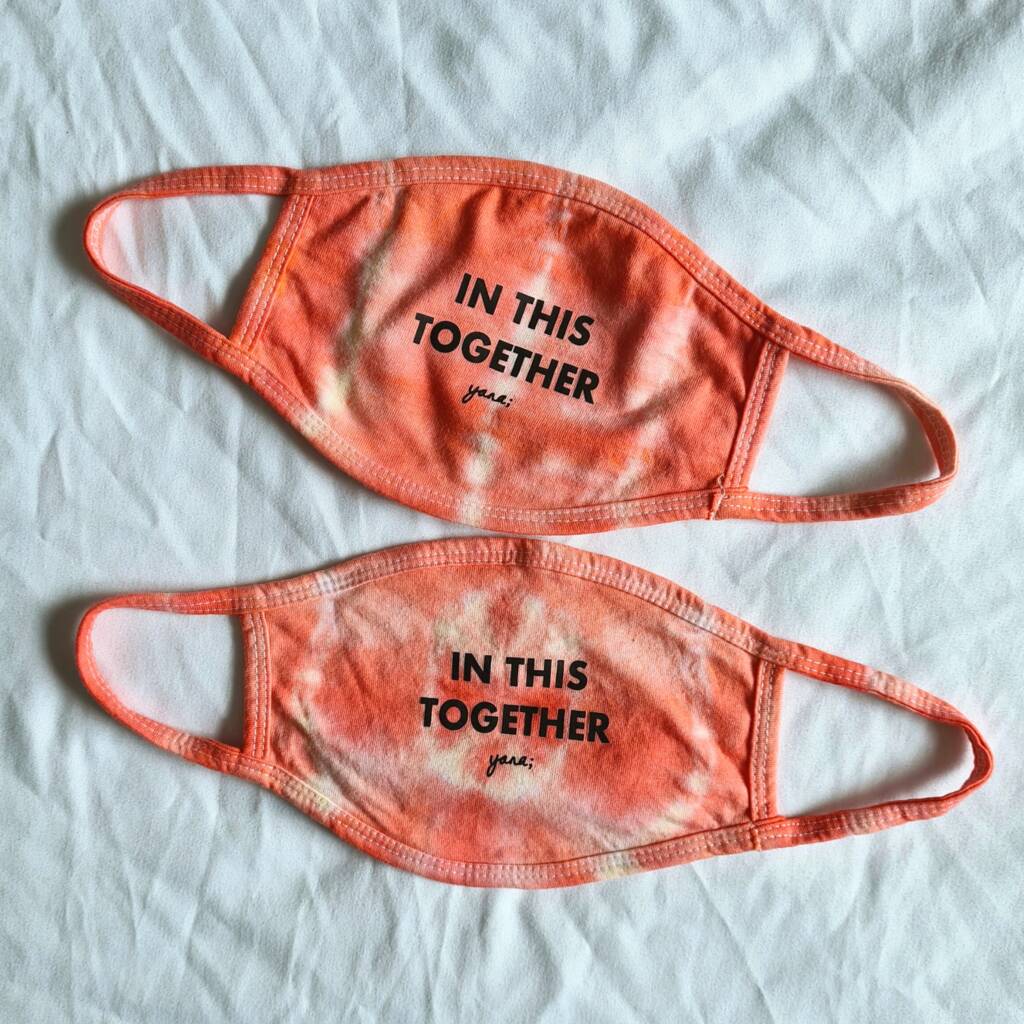 'In This Together' Tie Dye Face Mask, 1 of 2
