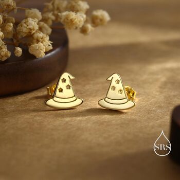Sterling Silver Tiny Witch Hat Stud Earrings, 7 of 12