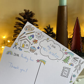 Feeling Thankful Kids Colouring Postcards, 4 of 7
