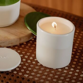 Mediterranean White Clay Scented Candle 'Jasmine', 2 of 4