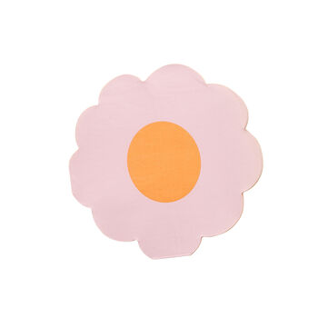 Pink Flower Shaped Paper Napkins X 16, 2 of 2