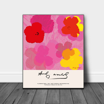 Andy Wahol Pink Flower Art Print, 3 of 4