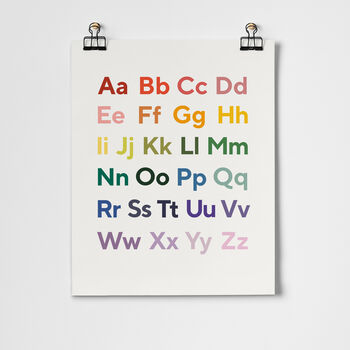 Rainbow Alphabet Children's Art Print, 2 of 3
