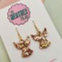 Christmas Angel Glitter Earrings / Festive Jewellery / Holiday Jewellery / Sparkly Jewellery, thumbnail 5 of 7
