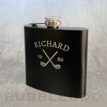 Personalised Golfers Hip Flask, 5 of 5
