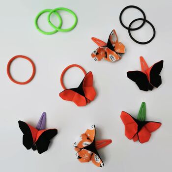 Halloween Fabric, Origami Butterflies, Hair Clip/Bands, 9 of 11