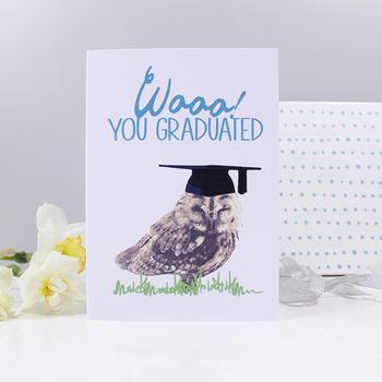 'Wooo You Graduated' Owl Graduation Card, 2 of 2
