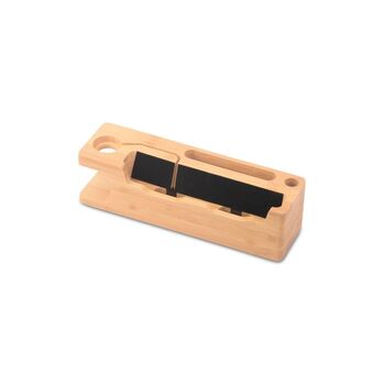 Two In One Bamboo Multifunction Charger Stand Dock, 3 of 10