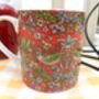 Jumbo Mug In Red Strawberry Thief Design, thumbnail 5 of 8