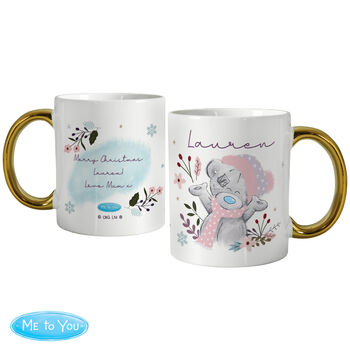 Personalised Me To You Cosy Winter Gold Handled Mug – Christmas Gift, 4 of 4