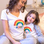 Personalised Rainbow Mummy And Me Pyjamas, thumbnail 1 of 8