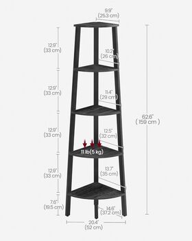 Corner Shelf Five Tier Bookcase Ladder Storage Unit, 7 of 8