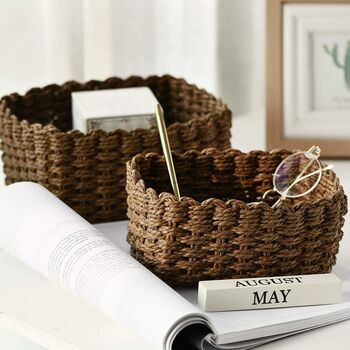Pack Of Three Recycled Paper Rope Storage Basket, 6 of 12
