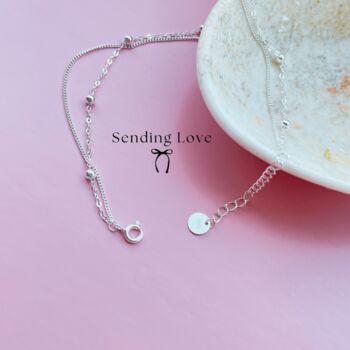 Sterling Silver Ankle Bracelet Christmas Gift, 6 of 7